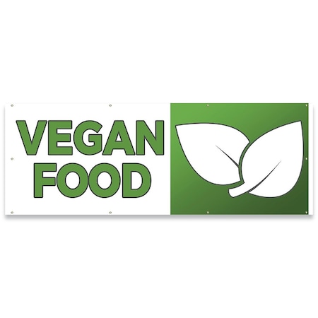 Signmission Vegan Food Banner Concession Stand Food Truck Single Sided B-96-30174